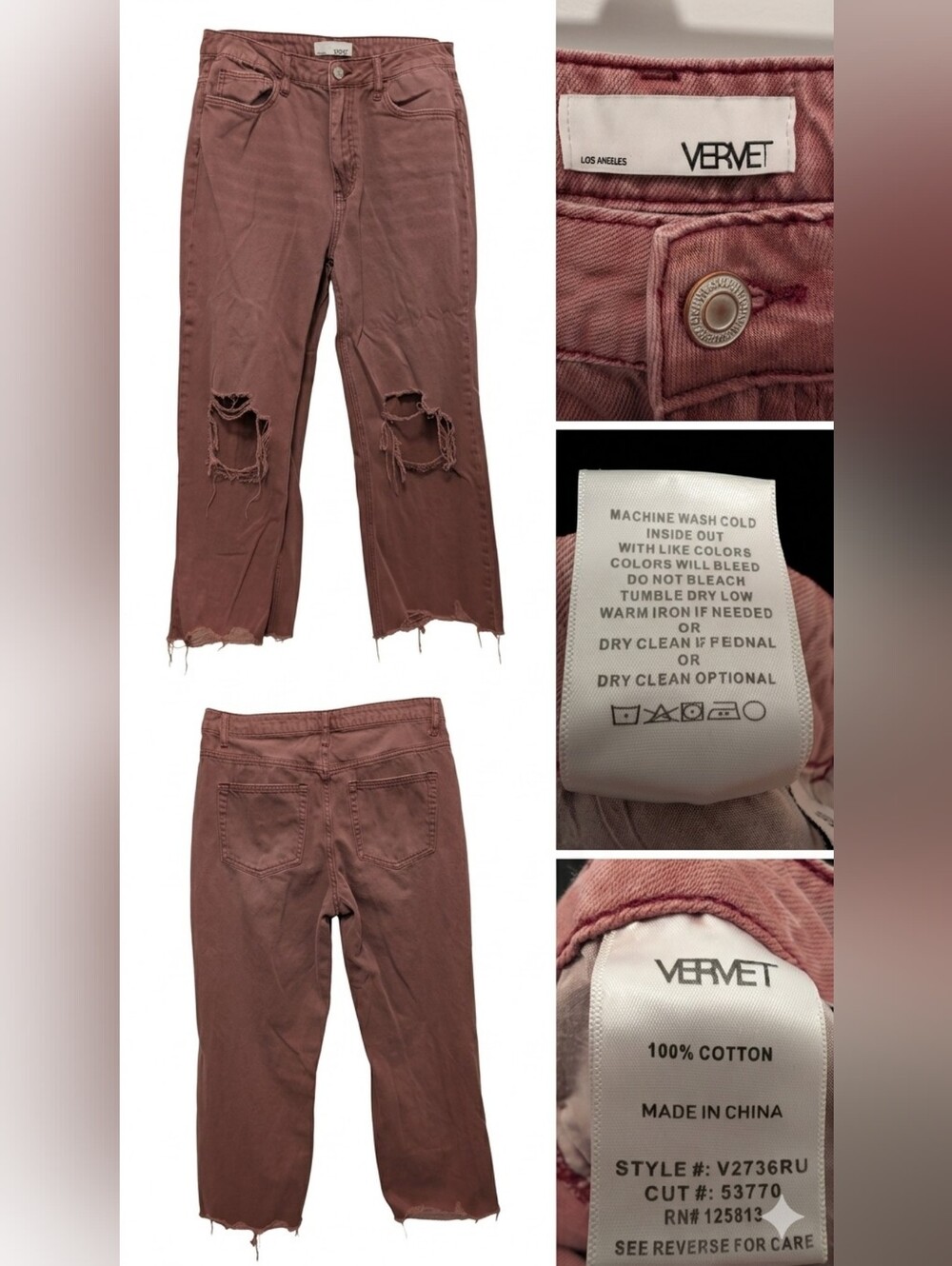 VERVET BY FLYING MONKEY Cropped Jeans in Brown
